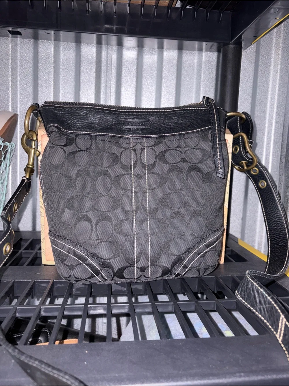 Coach Black Signature Canvas Crossbody Bag